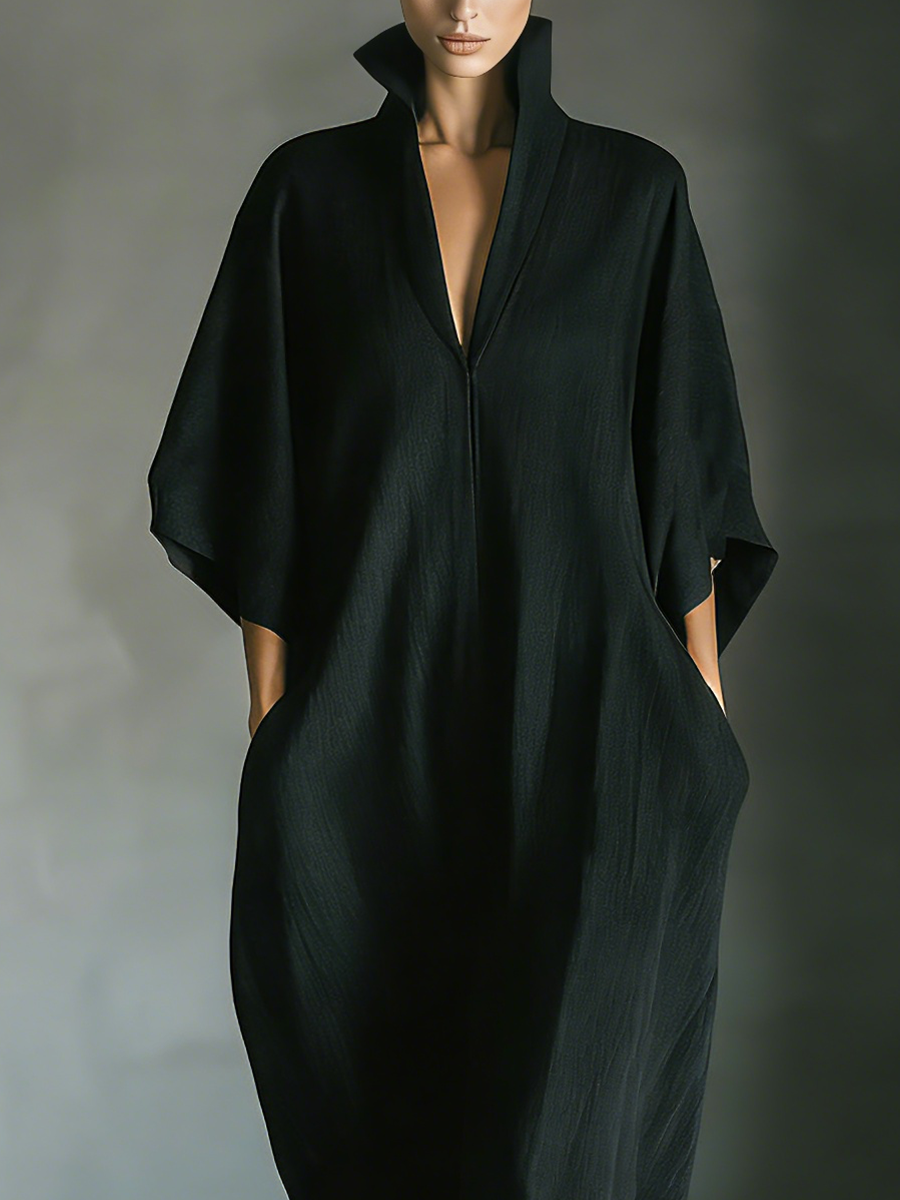 COSTANZA | Maxi Dress with V-Neck and Kimono Sleeves