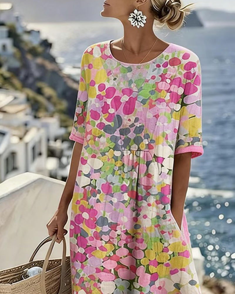 ELENA | Elegant Floral Midi Dress