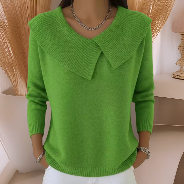 CHARLOTTE | Knit Sweater with Soft Collar
