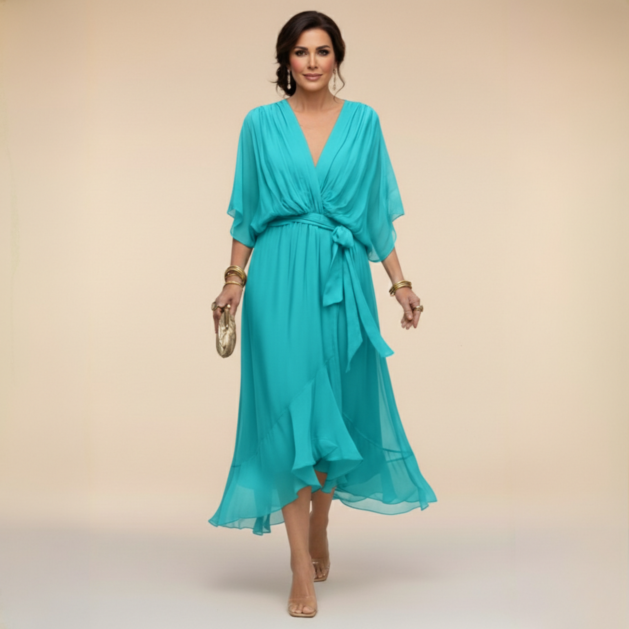 ERICA | Elegant V-Neck Maxi Dress