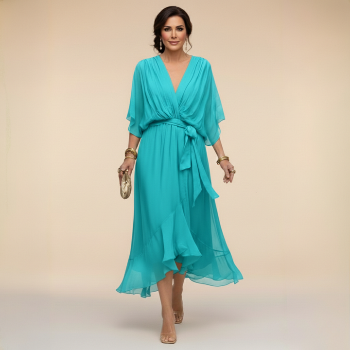 ERICA | Elegant V-Neck Maxi Dress