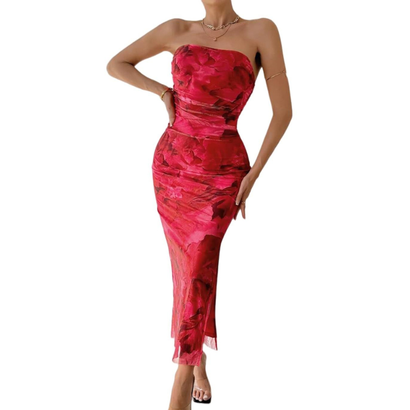 MINA | Modern Sleeveless Ruched Maxi Dress