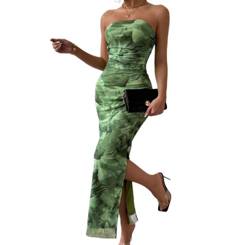MINA | Modern Sleeveless Ruched Maxi Dress