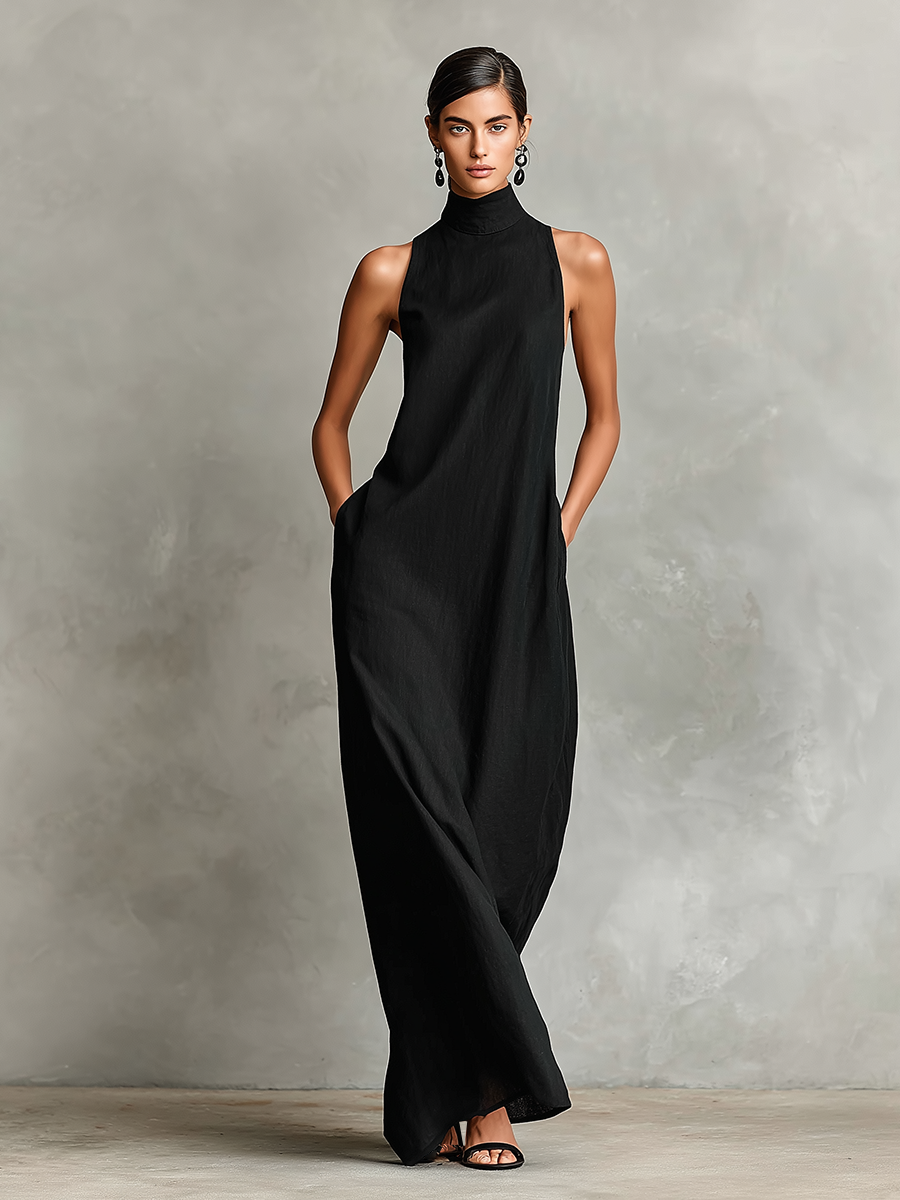 CHIARA | High-Neck Maxi Dress