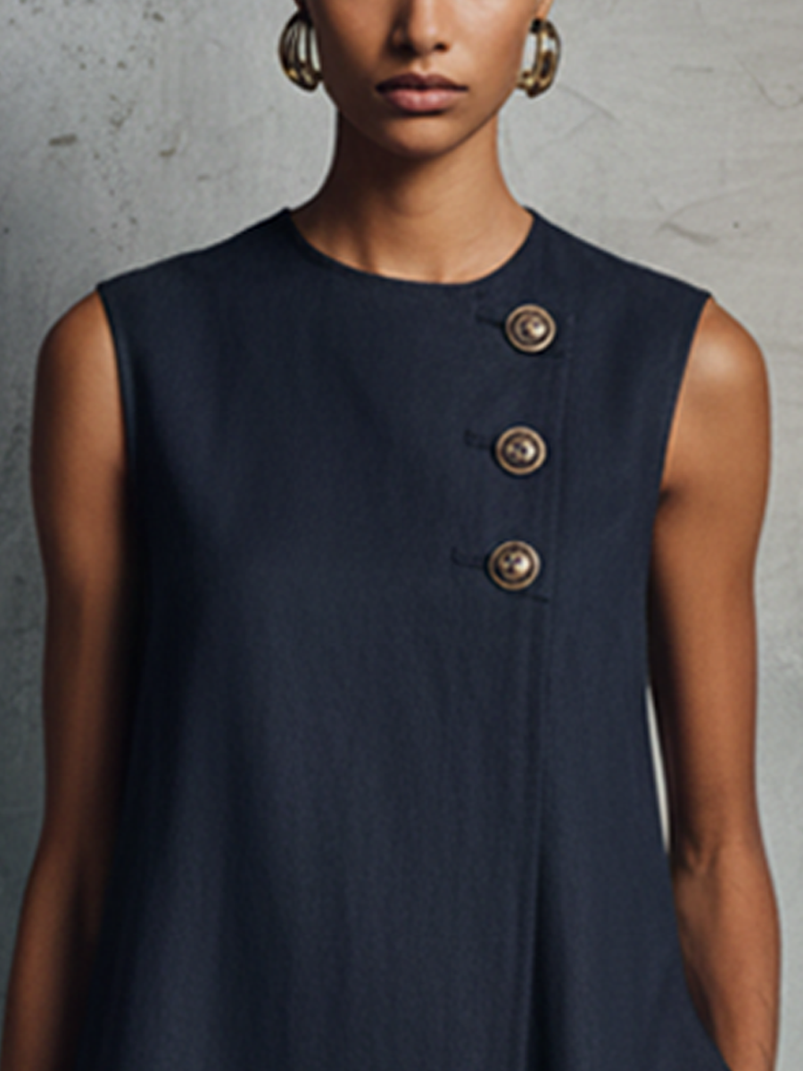 LUNA | Sleeveless Mini Dress with Round Neck