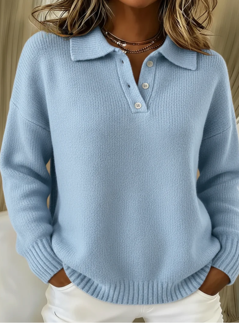 JOVIE | V-Neck Polo Sweater