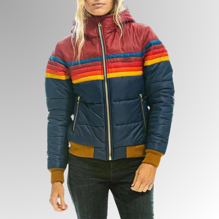 PHOENIX | Women's Rainbow Stripe Zip-Up Jacket