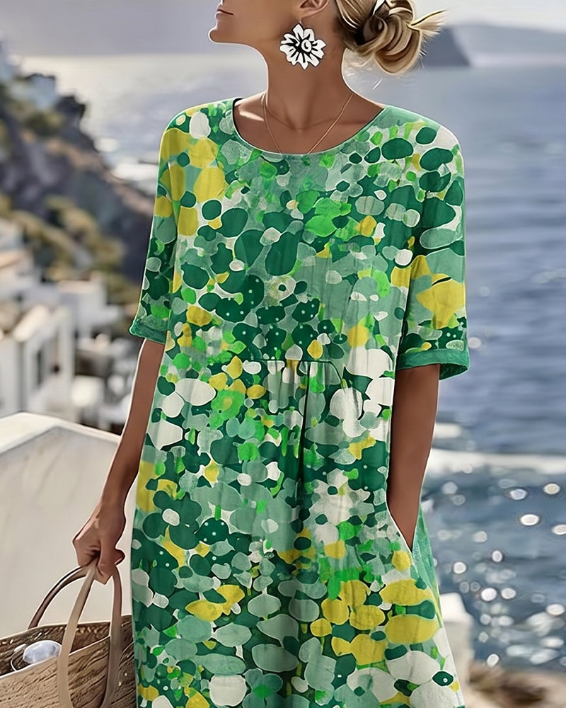 ELENA | Elegant Floral Midi Dress