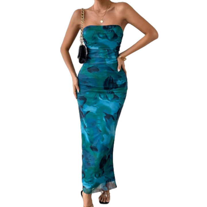 MINA | Modern Sleeveless Ruched Maxi Dress