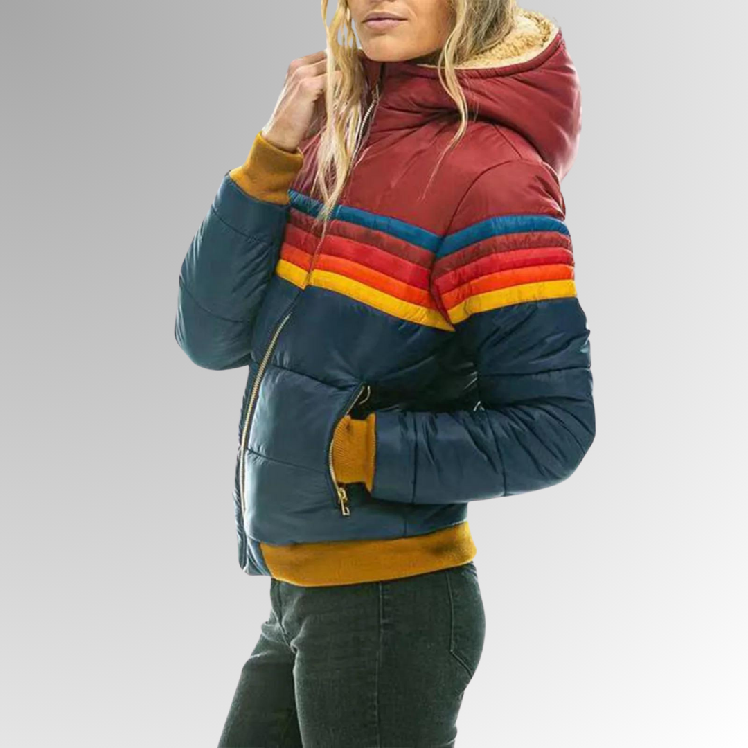 PHOENIX | Women's Rainbow Stripe Zip-Up Jacket
