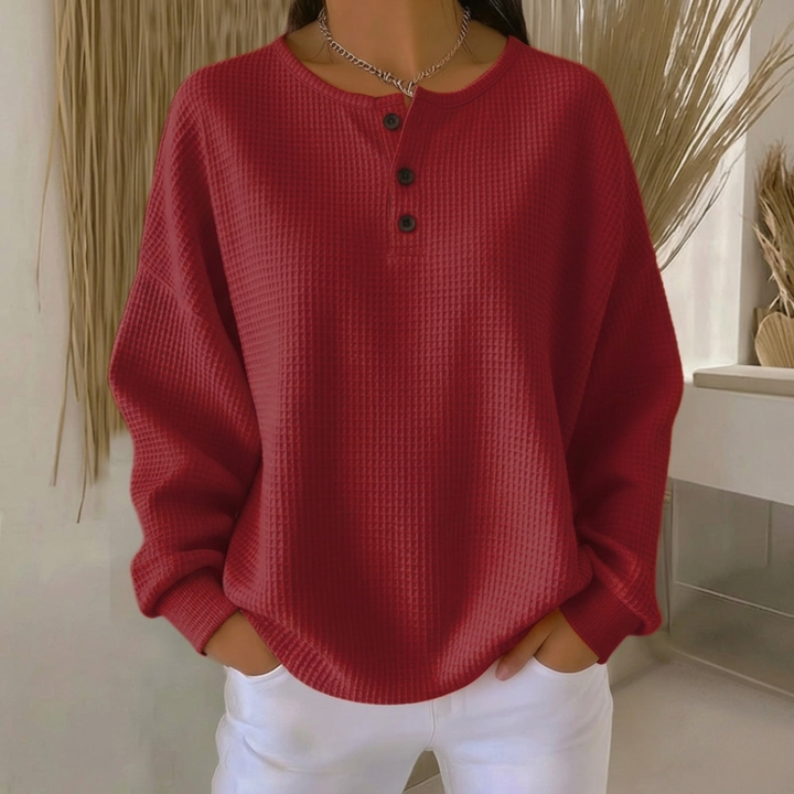 CELIA | Waffle Knit Henley