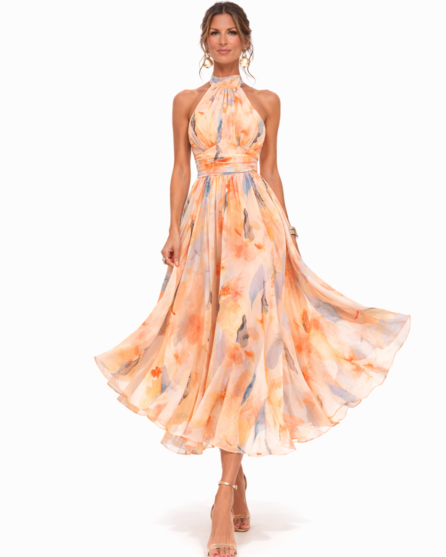 AURORA | Halter Neck Dress with Print