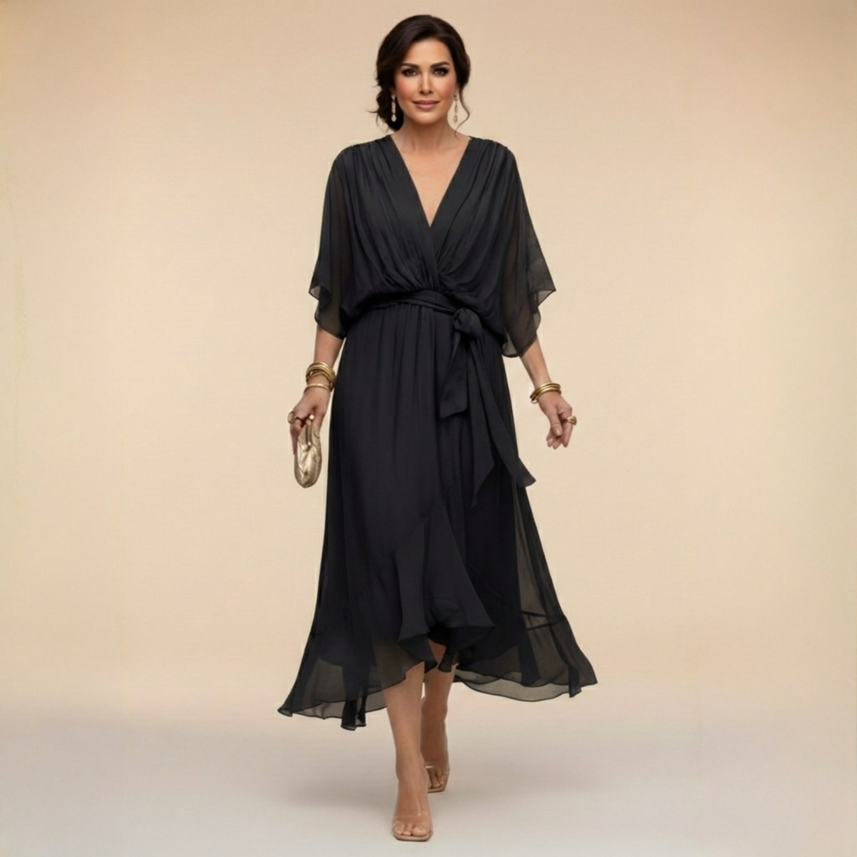 ERICA | Elegant V-Neck Maxi Dress