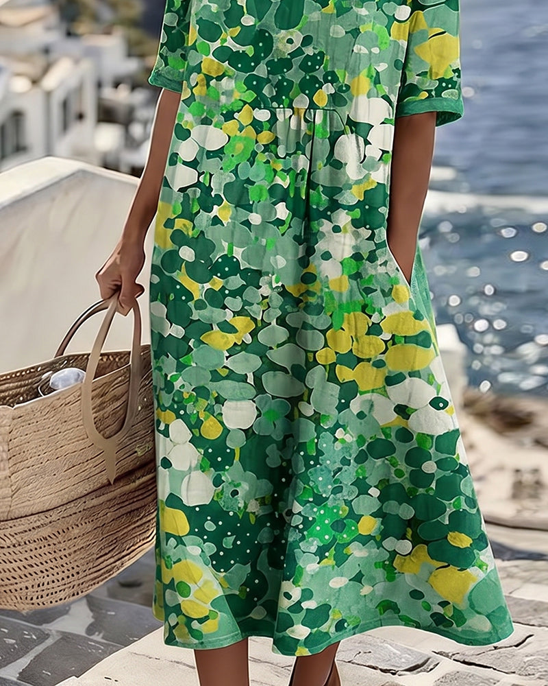 ELENA | Elegant Floral Midi Dress