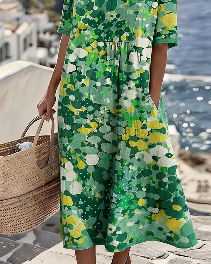 ELENA | Elegant Floral Midi Dress