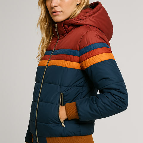 PHOENIX | Women's Rainbow Stripe Zip-Up Jacket
