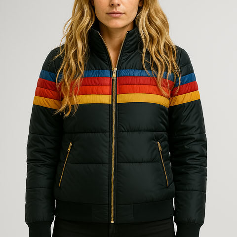 PHOENIX | Women's Rainbow Stripe Zip-Up Jacket