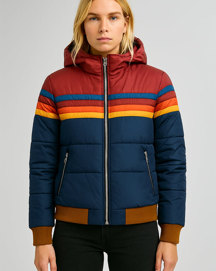 PHOENIX | Women's Rainbow Stripe Zip-Up Jacket