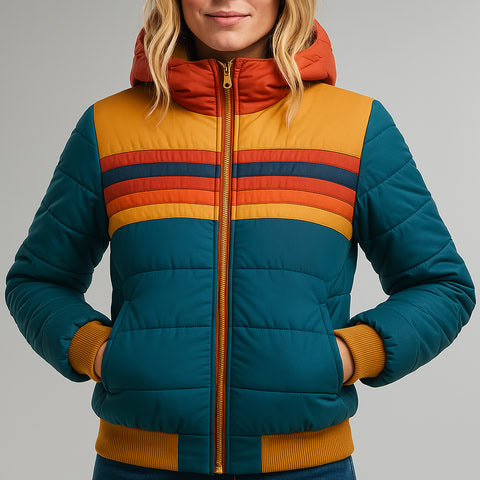 PHOENIX | Women's Rainbow Stripe Zip-Up Jacket