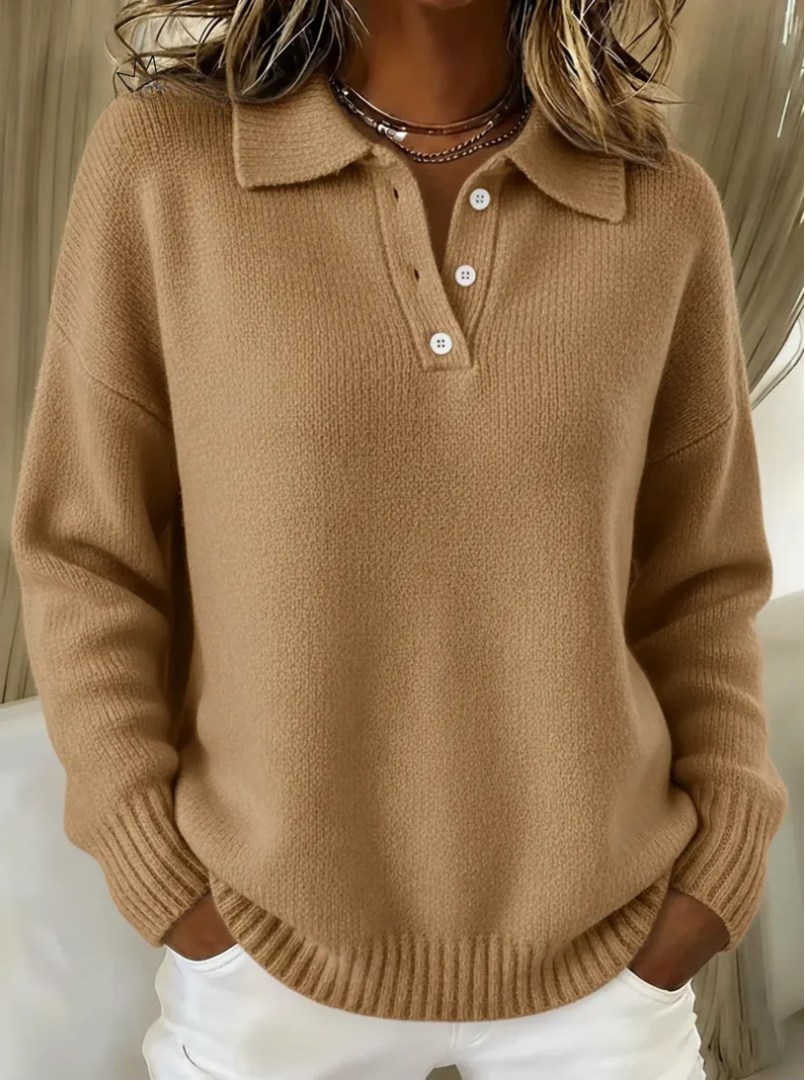 JOVIE | V-Neck Polo Sweater