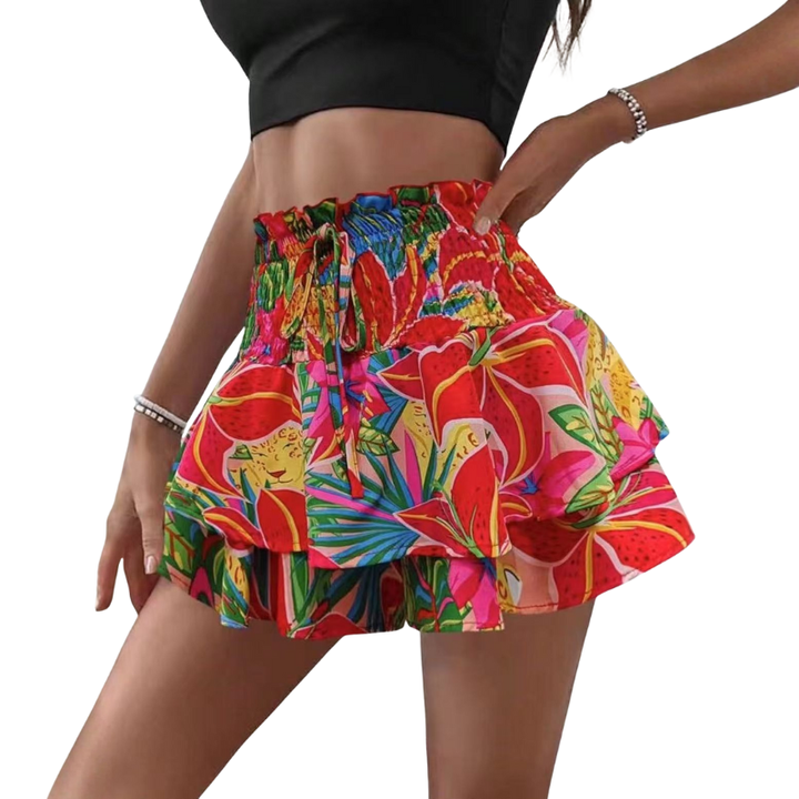 KIRRA | High Waist Floral Tie Front Wide Leg Shorts