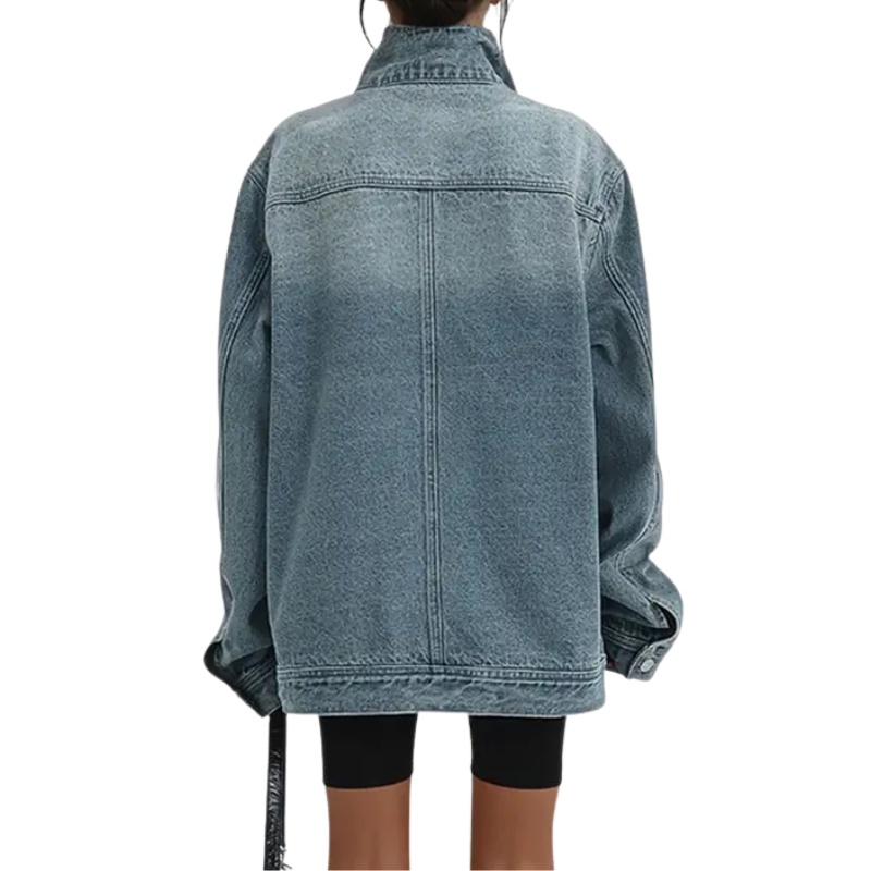 SKYE | Vintage Washed High Neck Asymmetric Jacket