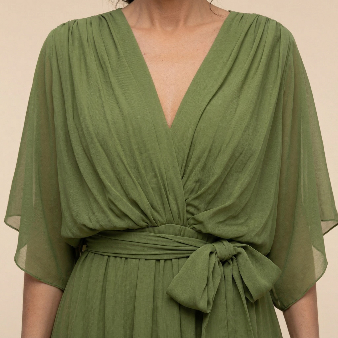ERICA | Elegant V-Neck Maxi Dress