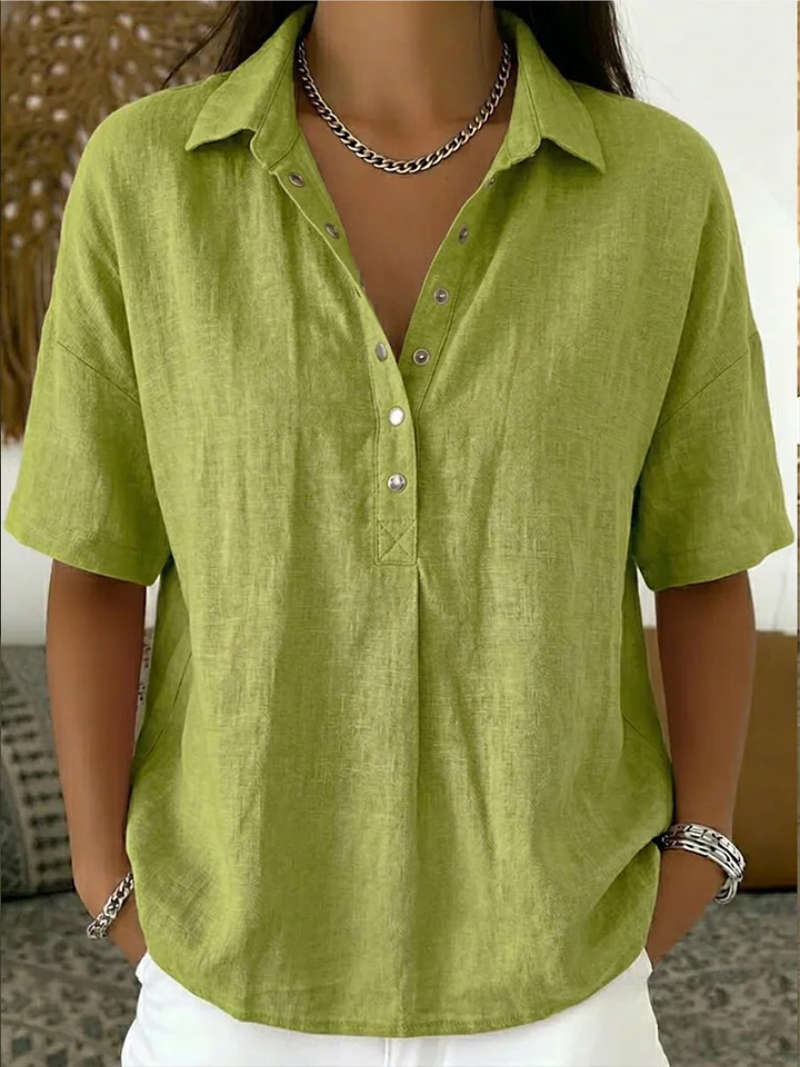 DIANE | Collar and Button Detail Blouse