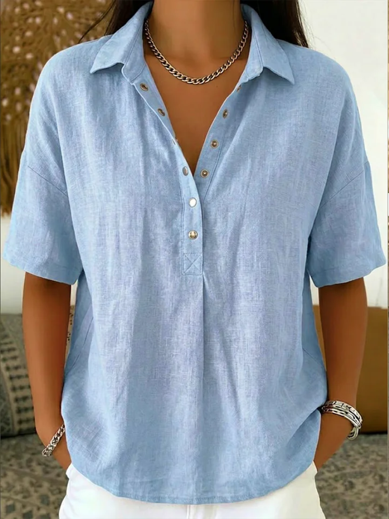 DIANE | Collar and Button Detail Blouse
