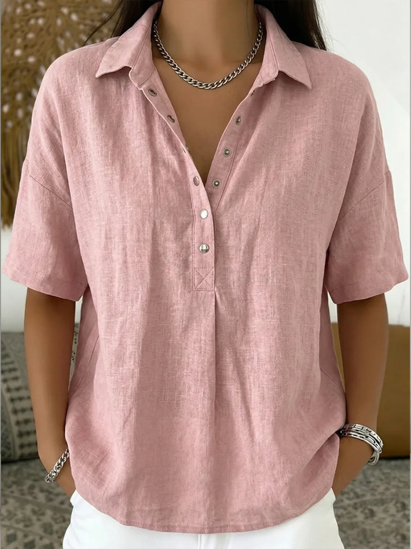 DIANE | Collar and Button Detail Blouse