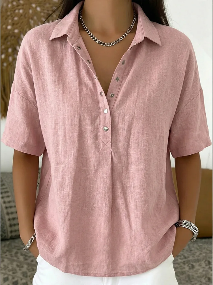 DIANE | Collar and Button Detail Blouse