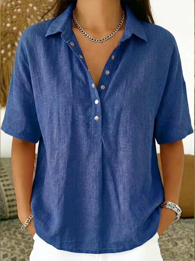 DIANE | Collar and Button Detail Blouse