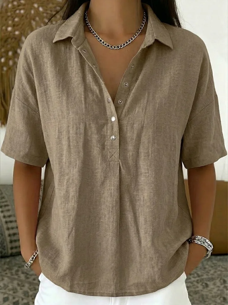 DIANE | Collar and Button Detail Blouse