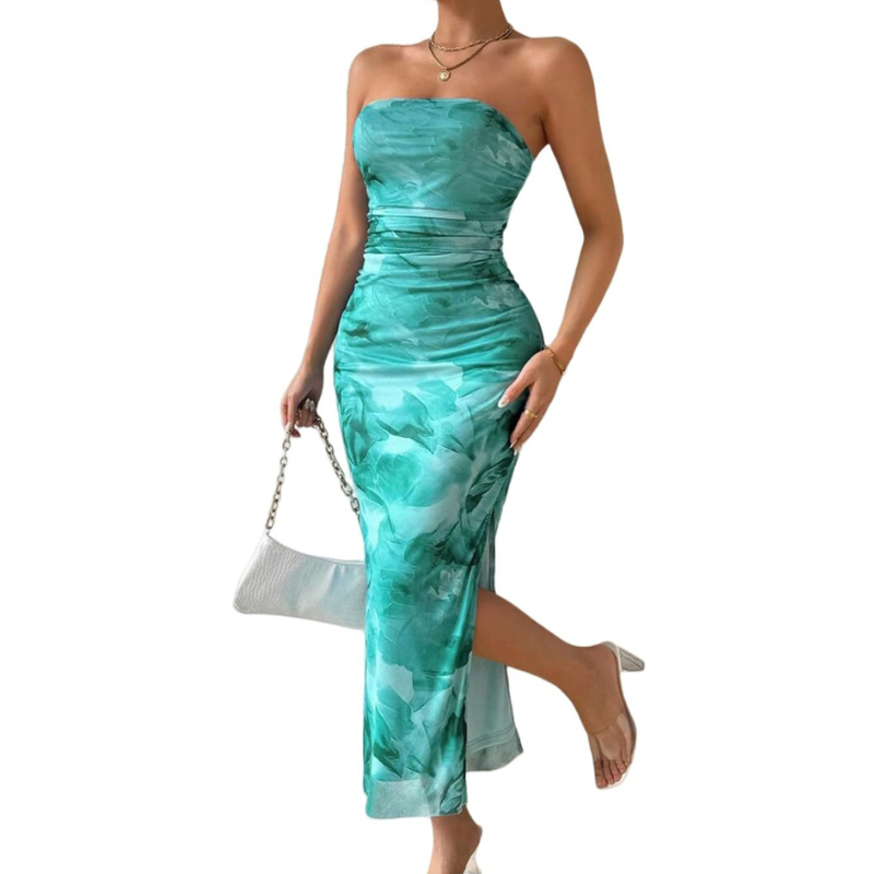MINA | Modern Sleeveless Ruched Maxi Dress