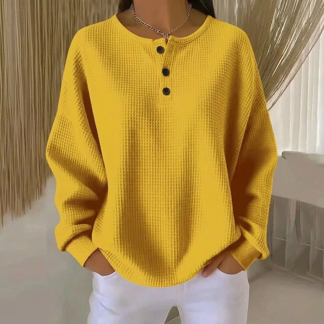CELIA | Waffle Knit Henley