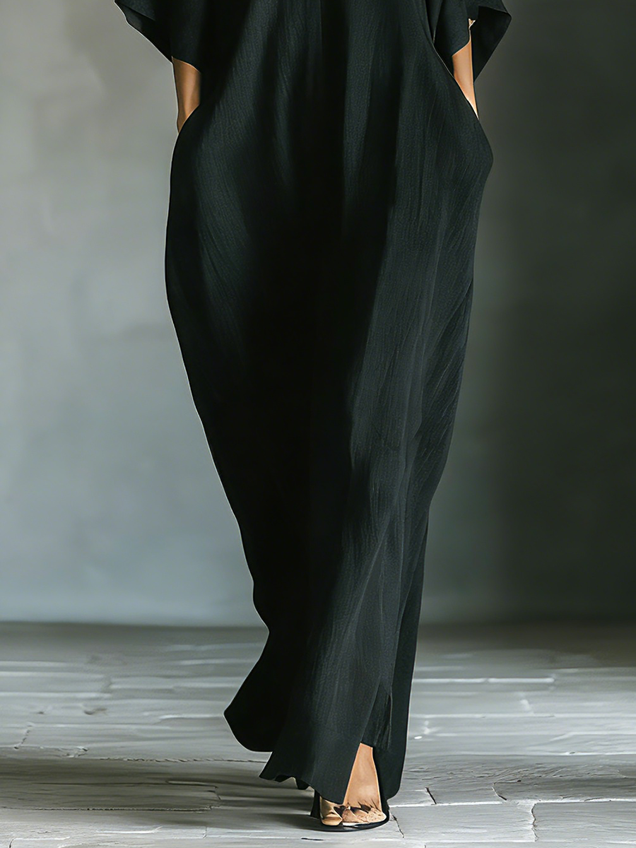 COSTANZA | Maxi Dress with V-Neck and Kimono Sleeves