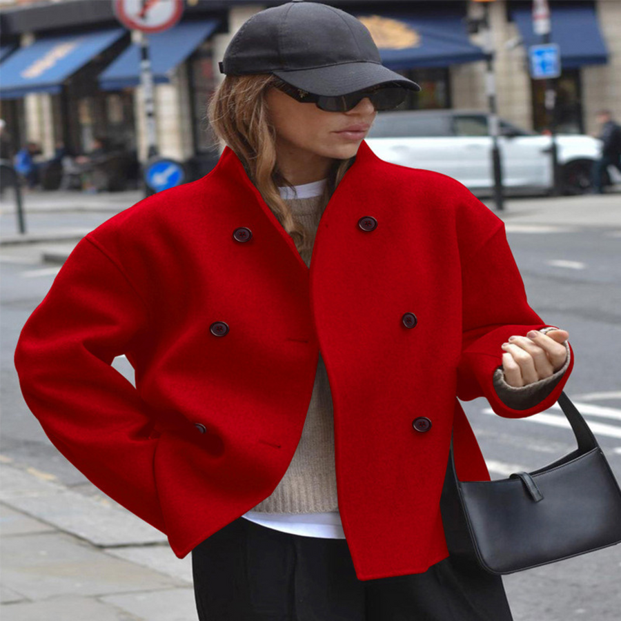 BINI | Cozy Long Sleeve Stand Collar Coat