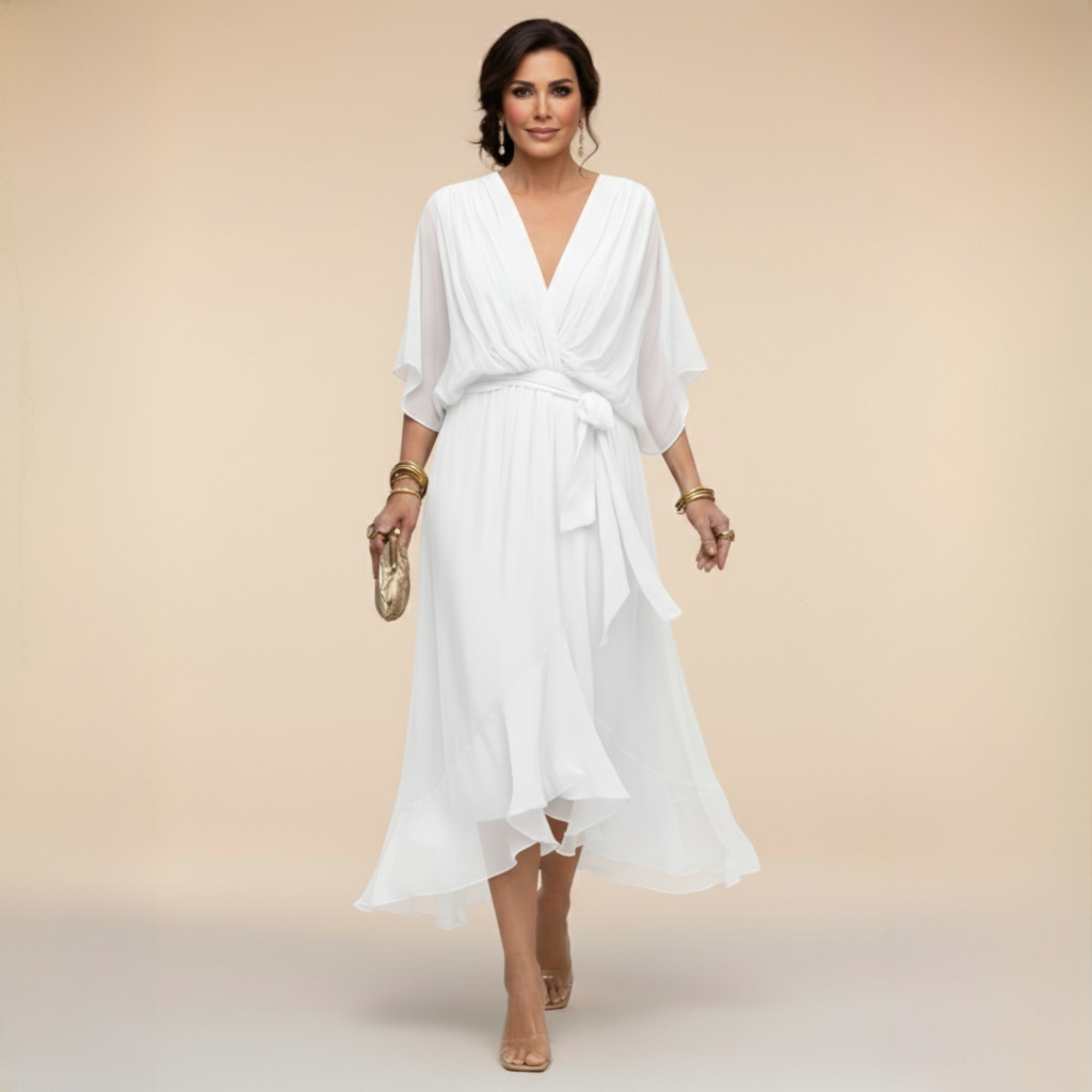 ERICA | Elegant V-Neck Maxi Dress