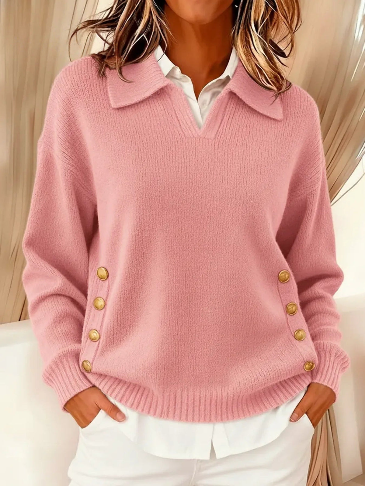 FRITZIE | V-Neck Sweater with Collar