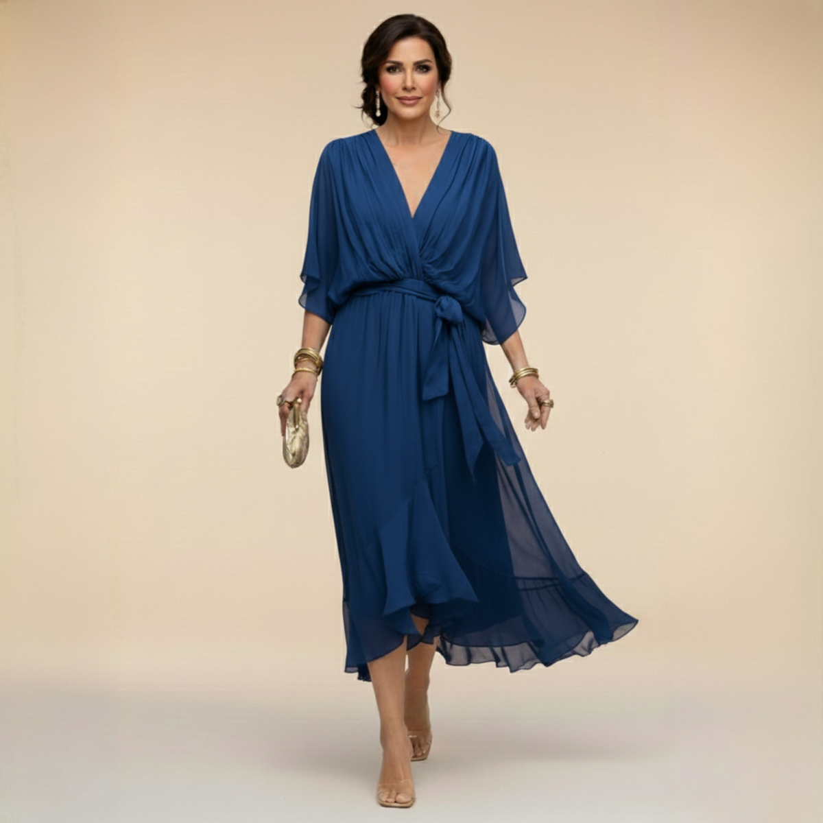 ERICA | Elegant V-Neck Maxi Dress