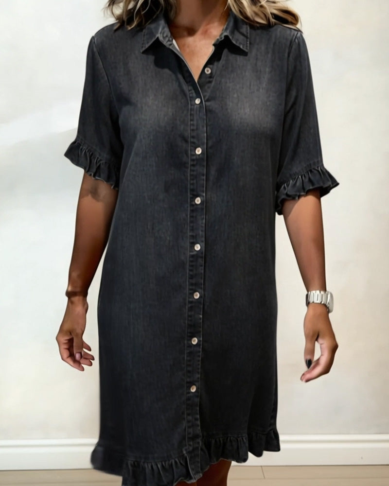 MAYAH | Comfortable 100% Cotton Dress with Flattering Ruched Detailing