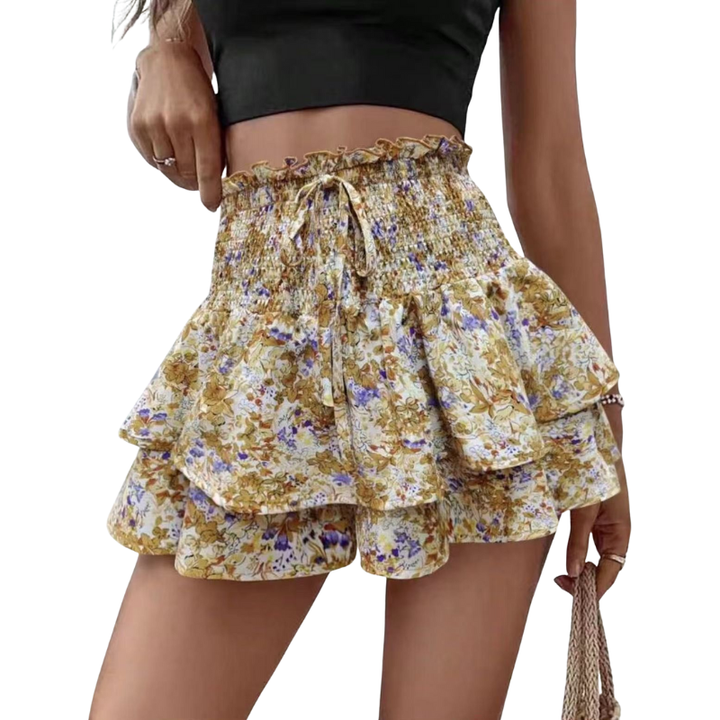 KIRRA | High Waist Floral Tie Front Wide Leg Shorts