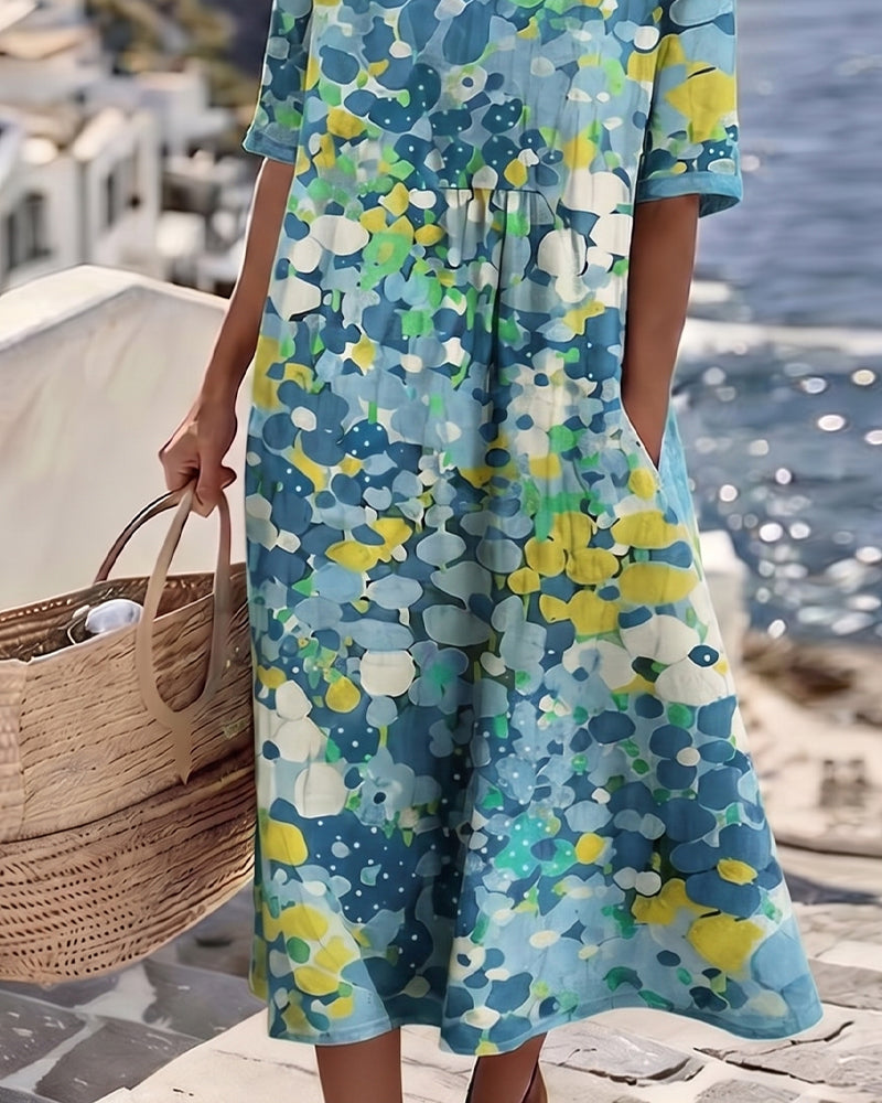 ELENA | Elegant Floral Midi Dress