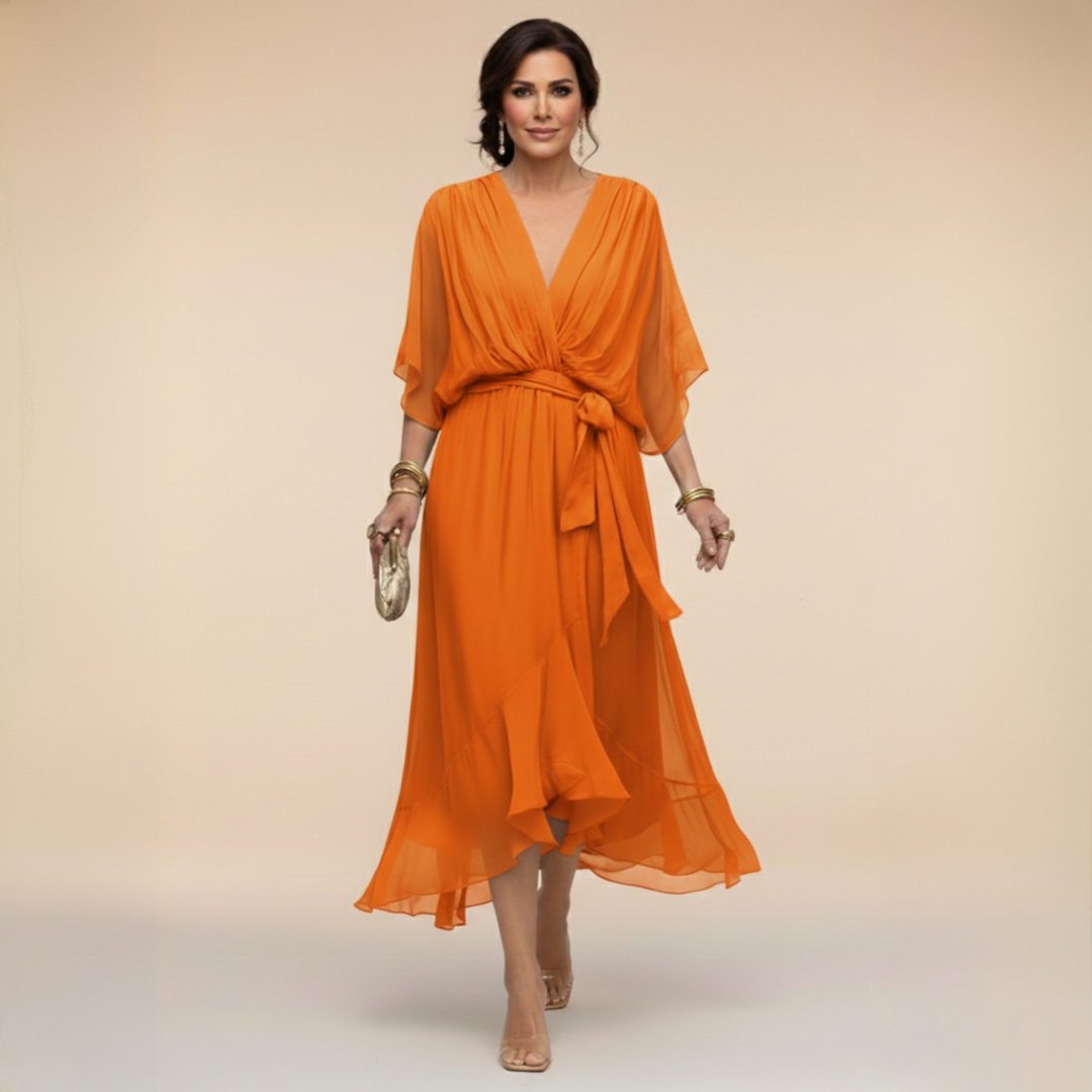 ERICA | Elegant V-Neck Maxi Dress