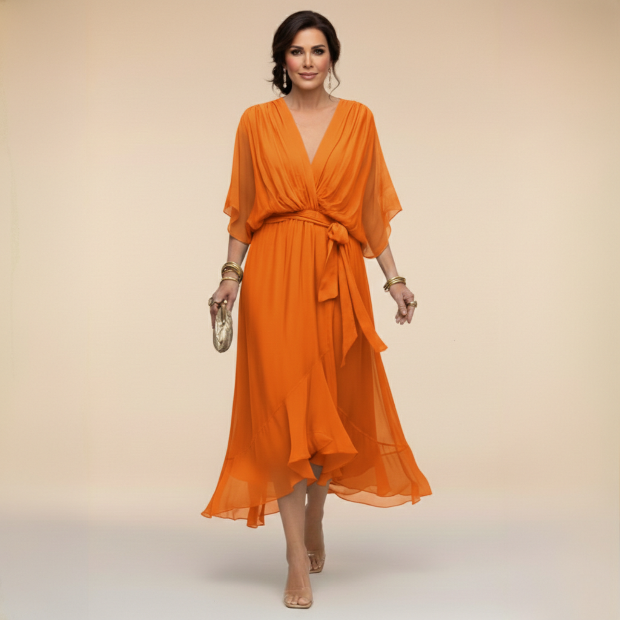 ERICA | Elegant V-Neck Maxi Dress