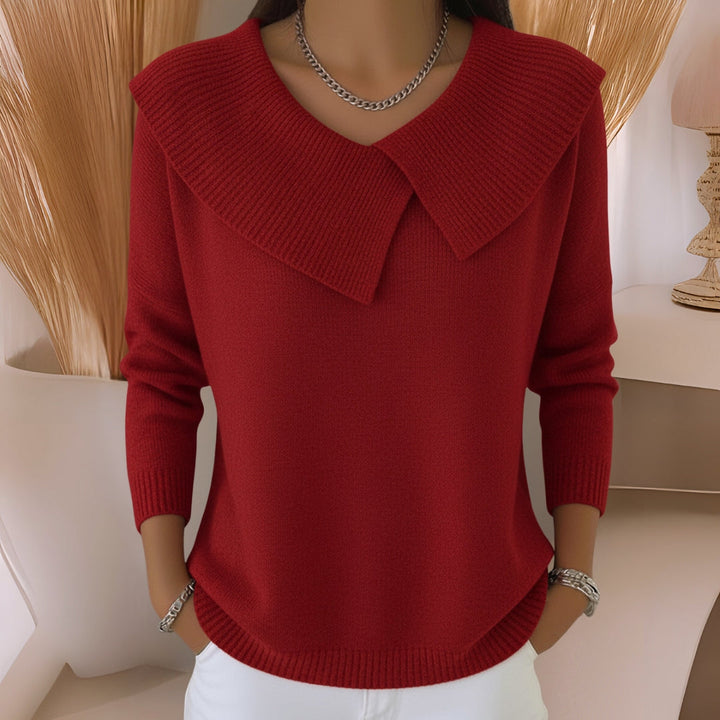 CHARLOTTE | Knit Sweater with Soft Collar