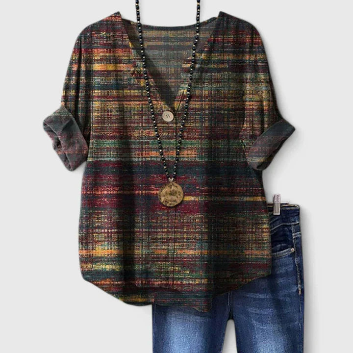 MATILDA | Elegant Printed Cotton Blouse