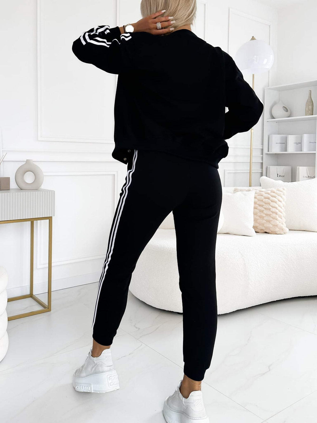 JOLIE  | Women's Striped Jacket, Vest & Pants Set