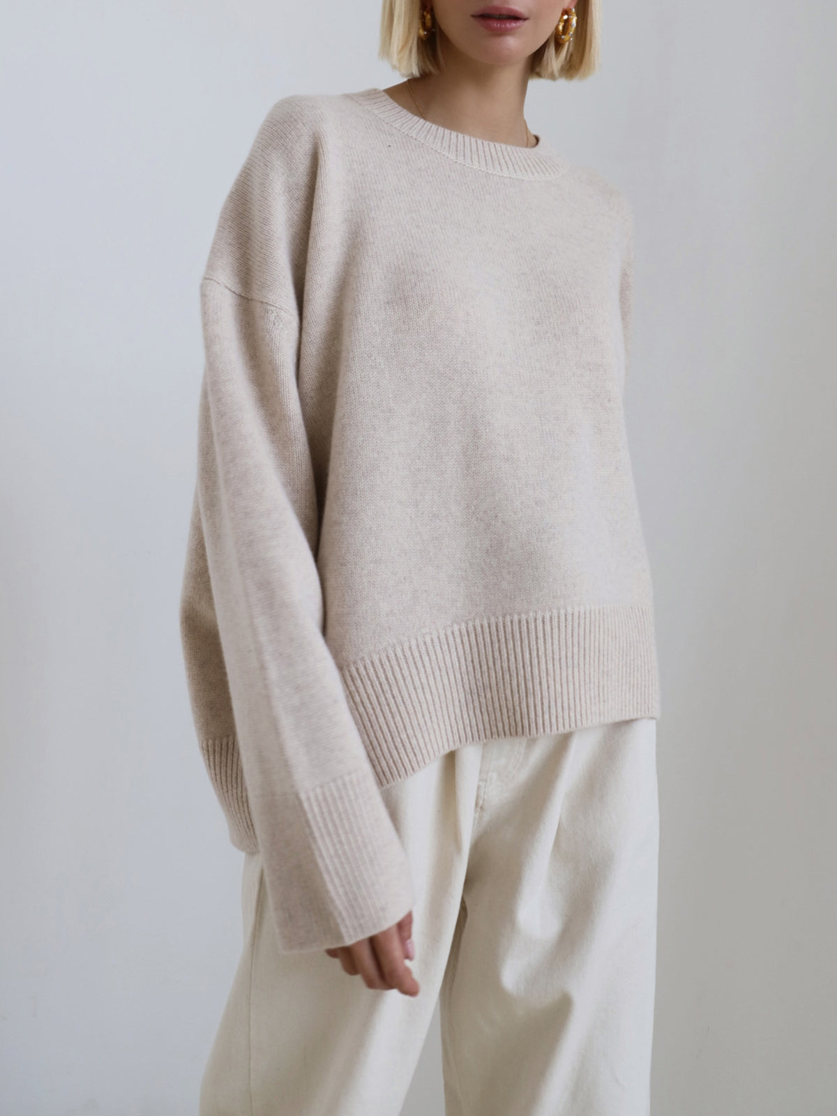 MARA | Oversized Crewneck Wool Knit Sweater