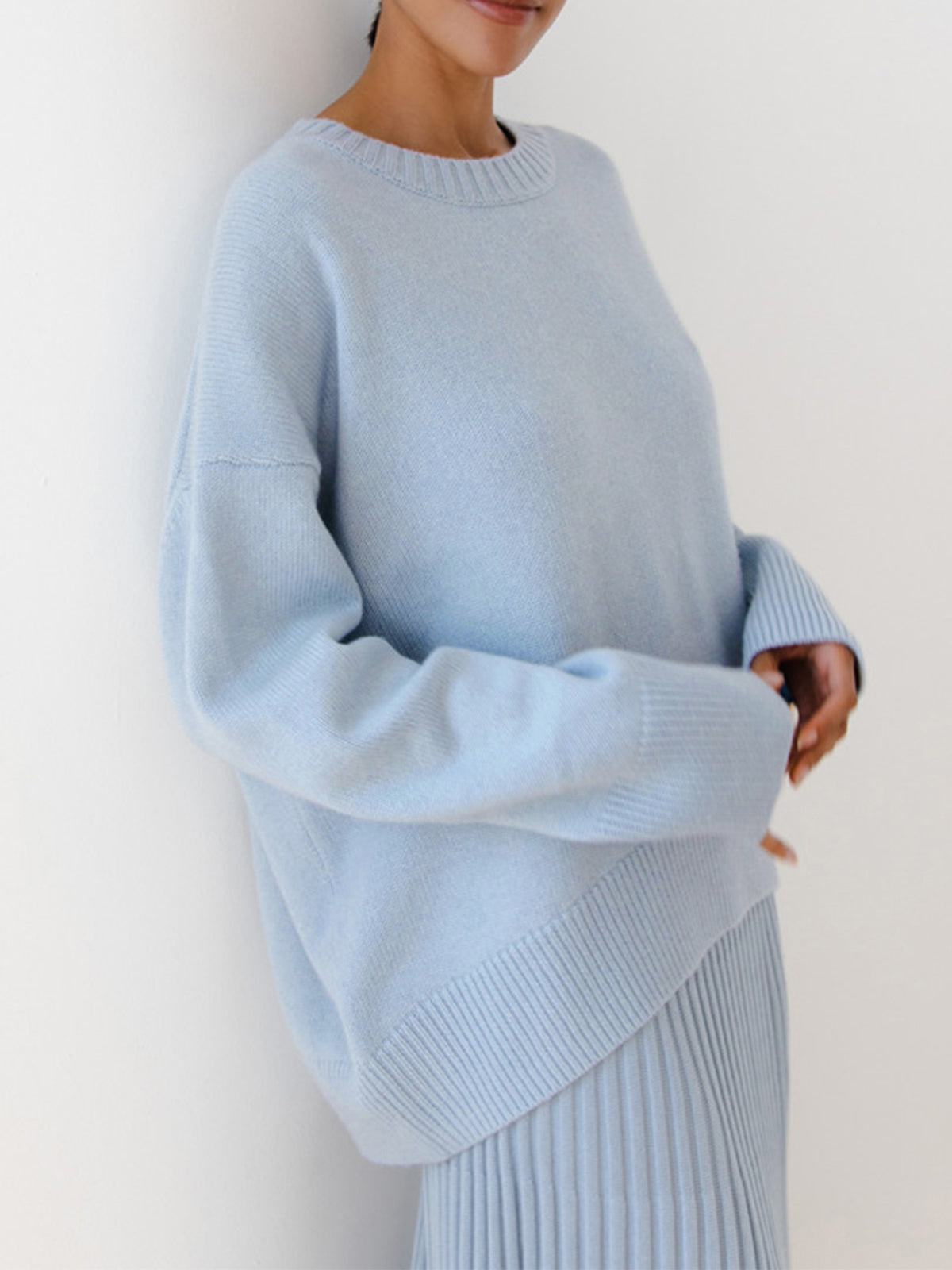 MARA | Oversized Crewneck Wool Knit Sweater